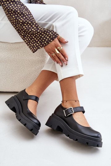 apavi  ar sprādzēm Melns Plikuria