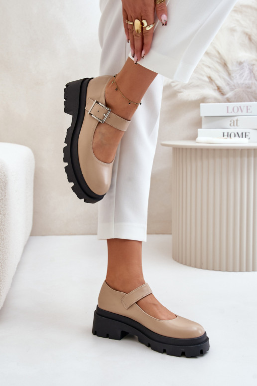 apavi  ar sprādzēm smilšu krāsas Plikuria apavi  ar sprādzēm smilšu krāsas Plikuria