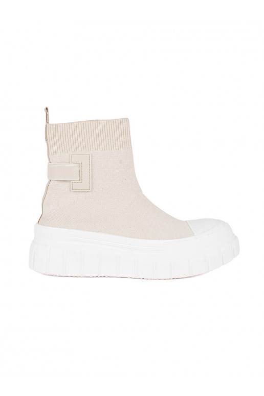 Ziloņkaula krāsas  kurpes ar platformu