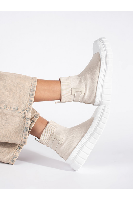 Ziloņkaula krāsas  kurpes ar platformu