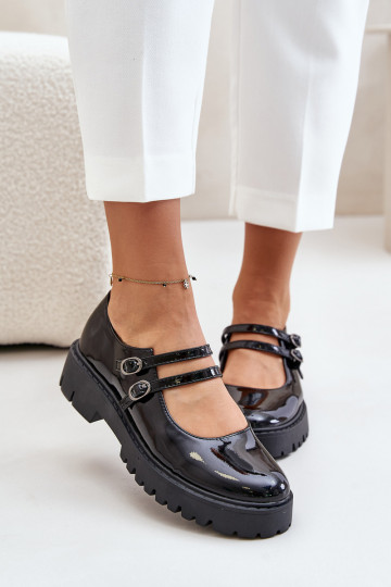 Laque  apavi Ar svītrām Melns Rialuna