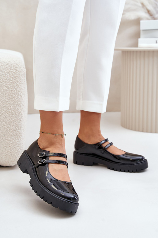 Laque  apavi Ar svītrām Melns Rialuna Laque  apavi Ar svītrām Melns Rialuna