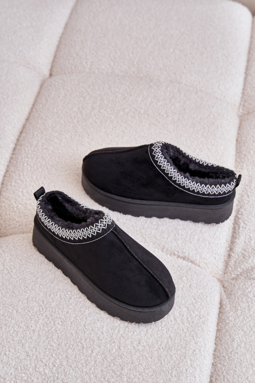 sniega apavi  ar platformu siltināti ar kažokādu Melns Remenia sniega apavi  ar platformu siltināti ar kažokādu Melns Remenia