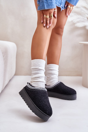 sniega apavi  ar platformu Z Haftem Melns Tirissa