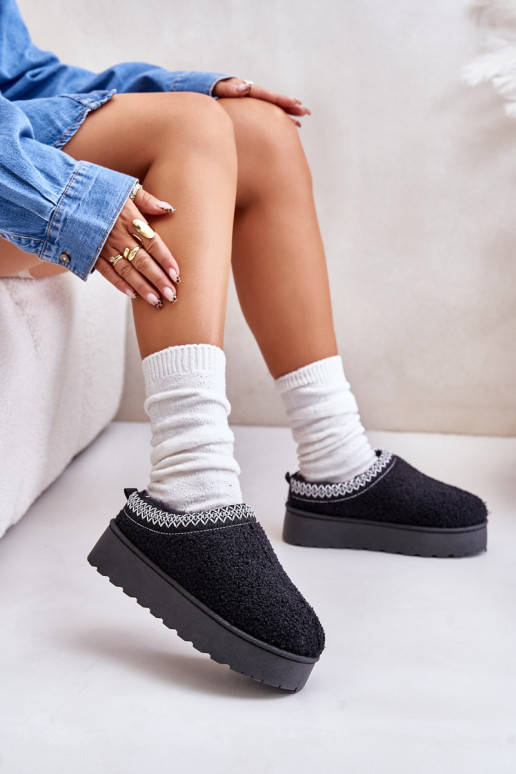 sniega apavi  ar platformu Z Haftem Melns Tirissa sniega apavi  ar platformu Z Haftem Melns Tirissa