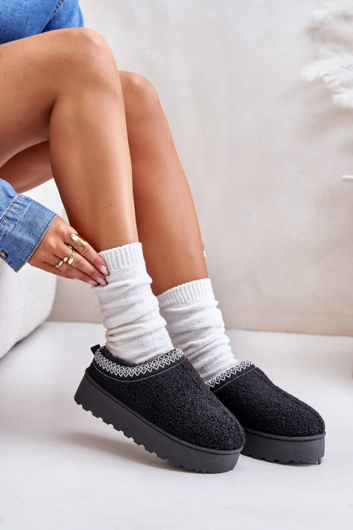 sniega apavi  ar platformu Z Haftem Melns Tirissa sniega apavi  ar platformu Z Haftem Melns Tirissa