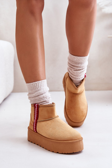 sniega apavi  ar platformu siltināti brūnas krāsas Lomessa