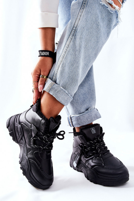 siltināti  modeļa apavi sniega apavi Melns Kaphia  siltināti  modeļa apavi sniega apavi Melns Kaphia