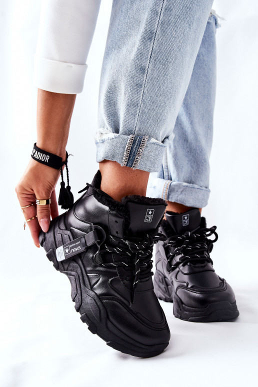 siltināti  modeļa apavi sniega apavi Melns Kaphia  siltināti  modeļa apavi sniega apavi Melns Kaphia