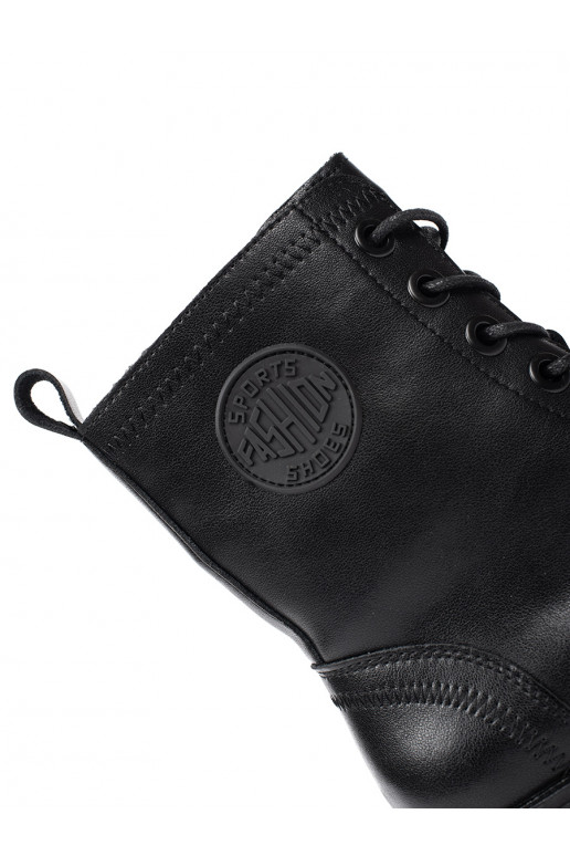 Melns  sieviešu zābaki ar platformu Sergio Leone