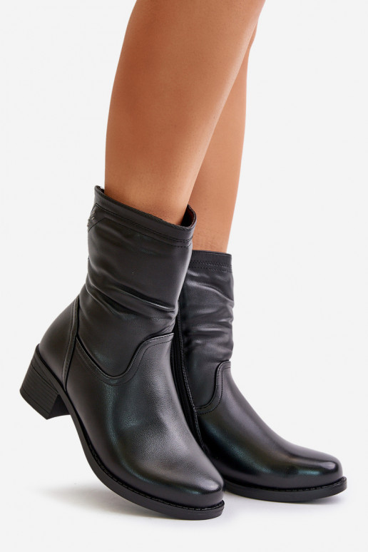 Sieviešu puszābaki  siltināti ar kažokādu Vinceza 85155 Melns