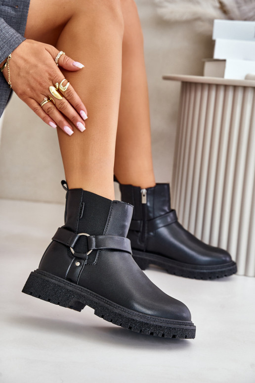 stilīgi puszābaki siltināti  Big Star OO274A128 Melns stilīgi puszābaki siltināti  Big Star OO274A128 Melns