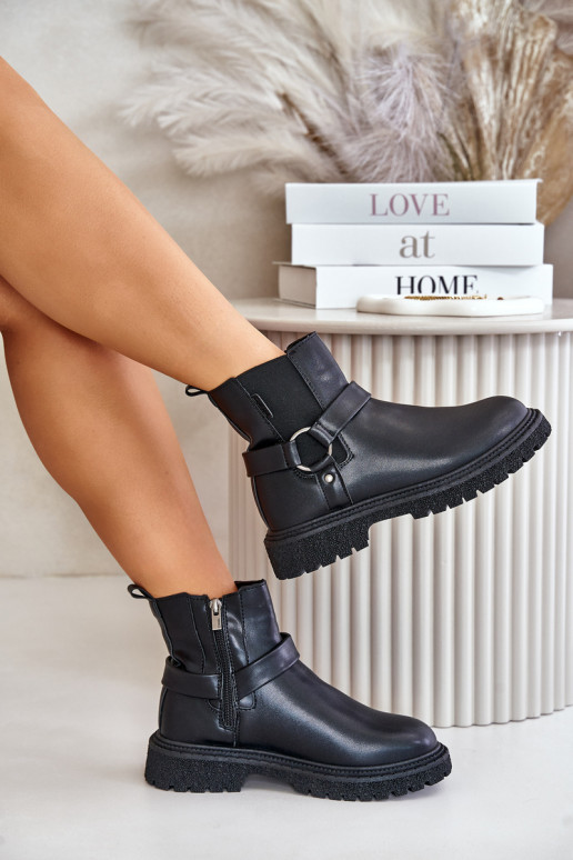 stilīgi puszābaki siltināti  Big Star OO274A128 Melns stilīgi puszābaki siltināti  Big Star OO274A128 Melns