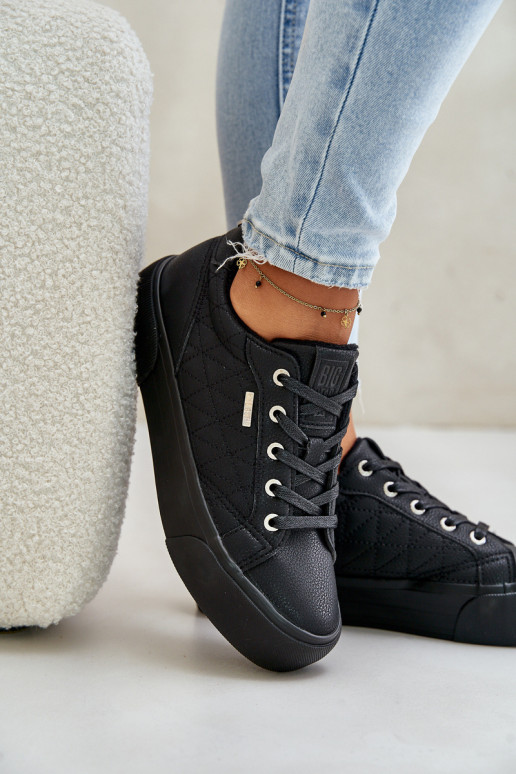 sieviešu puszābaki ar platformu siltināti Big Star OO274A465 Melns