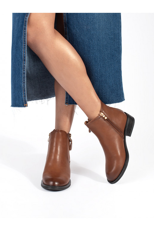 brūnas krāsas Sieviešu zābaki z ozdobnym zamkiem