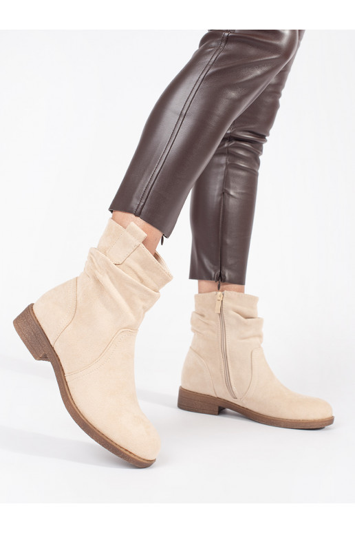 smilšu krāsas sieviešu zābaki