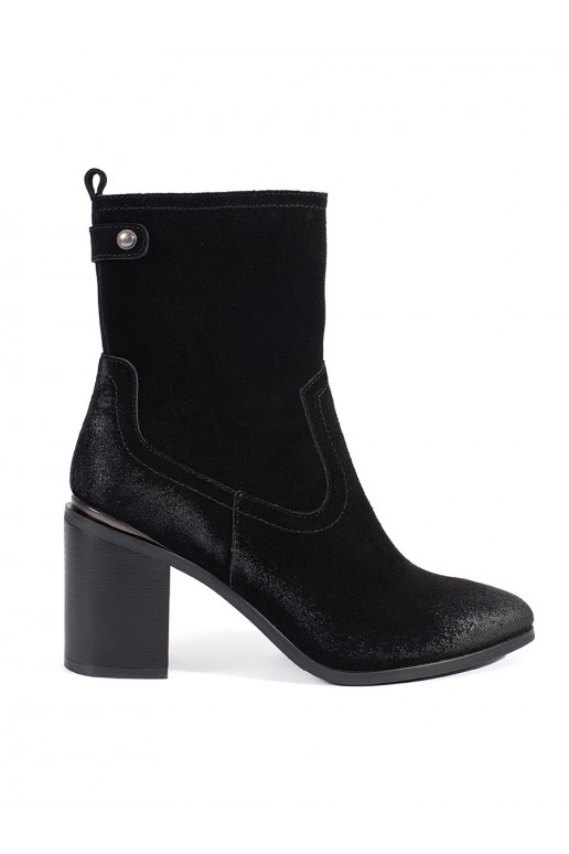 Melns   sieviešu zābaki uz papēža Sergio Leone