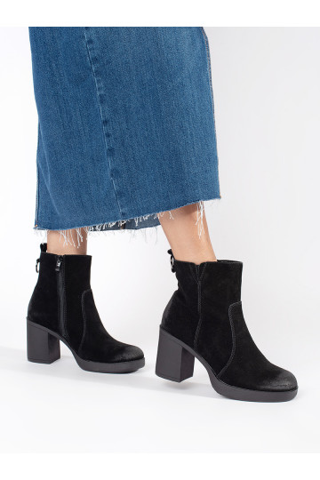 Melns   sieviešu zābaki uz papēža Sergio Leone