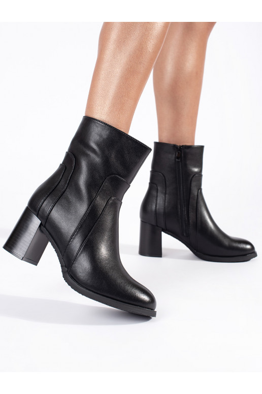 Melns   sieviešu zābaki uz papēža Sergio Leone