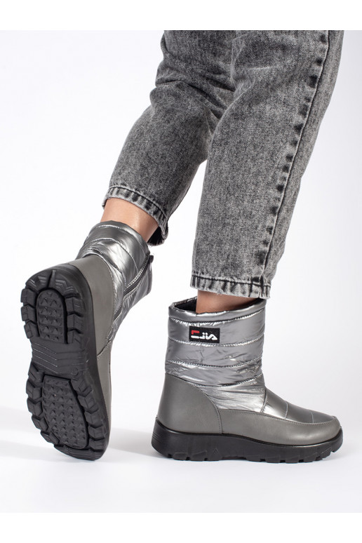 Pelēkas krāsas Sieviešu sniega zābaki Pelēkas krāsas Sieviešu sniega zābaki