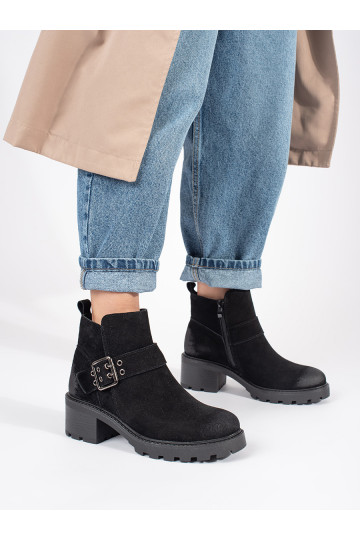 Melns sieviešu zābaki   nubuk  Sergio Leone