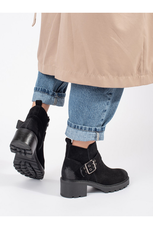 Melns sieviešu zābaki   nubuk  Sergio Leone