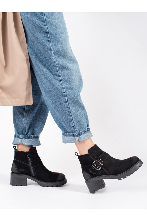 Melns sieviešu zābaki   nubuk  Sergio Leone