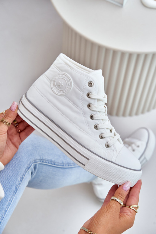 siltināti sieviešu puszābaki ar platformu OO274A473 baltas krāsas