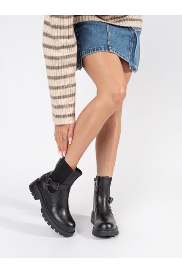 Melns   Sieviešu zābaki ar platformu Sergio Leone 2