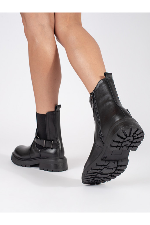 Melns   Sieviešu zābaki ar platformu Sergio Leone