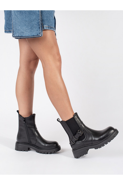 Melns   Sieviešu zābaki ar platformu Sergio Leone