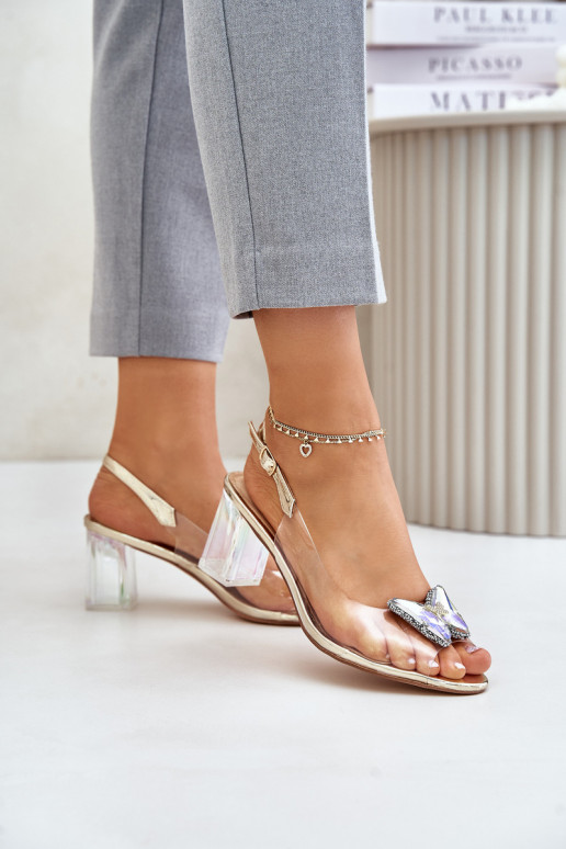 sandales Z m ar papēdi D&A MR42-326 Zelta krāsas  sandales Z m ar papēdi D&A MR42-326 Zelta krāsas