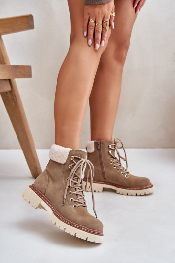 siltināti apavi Sieviešu puszābaki  Haki krāsas Ferelia 2