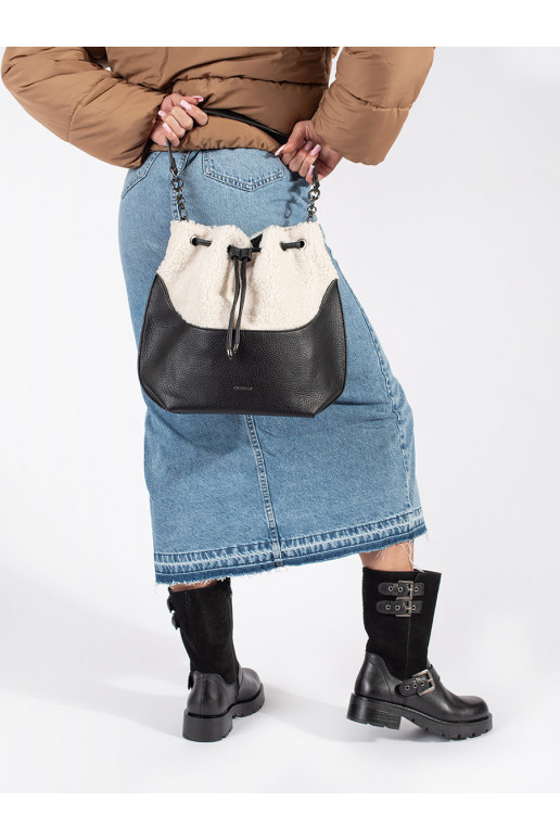 Melns   sieviešu zābaki ar platformu ozdobione paskami Sergio Leone