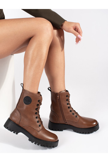 brūnas krāsas    sieviešu zābaki ar platformu Sergio Leone