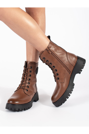 brūnas krāsas    sieviešu zābaki ar platformu Sergio Leone 2