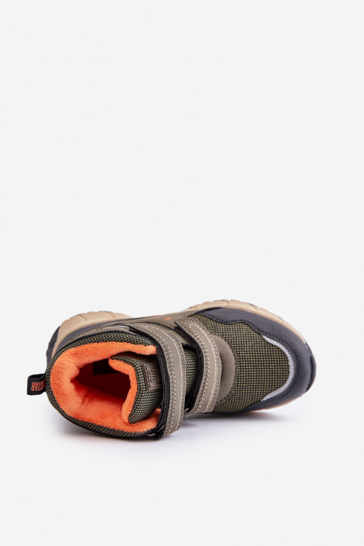 siltināti sniega apavi apavi Bērnu apavi Big Star OO374129 Haki krāsas siltināti sniega apavi apavi Bērnu apavi Big Star OO374129 Haki krāsas