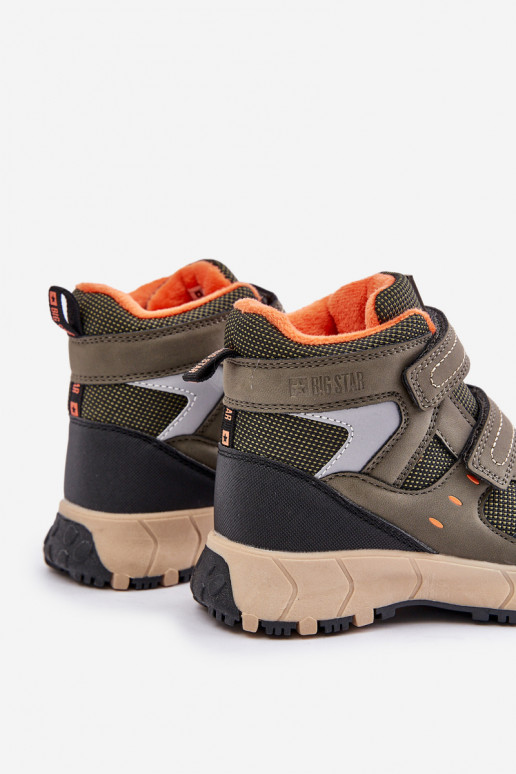 siltināti sniega apavi apavi Bērnu apavi Big Star OO374129 Haki krāsas siltināti sniega apavi apavi Bērnu apavi Big Star OO374129 Haki krāsas
