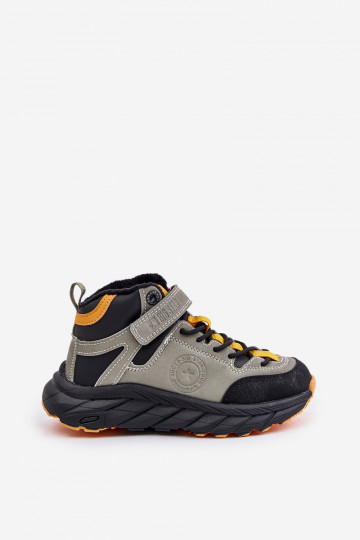 pārgājienu zābaki apavi Bērnu apavi siltināti ar lipīgām aizdarēm Haki krāsas Big Star OO374181 2