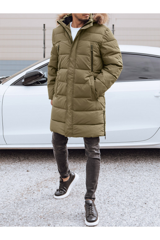 Vīriešu gara ziemas stepēta jaka ar...