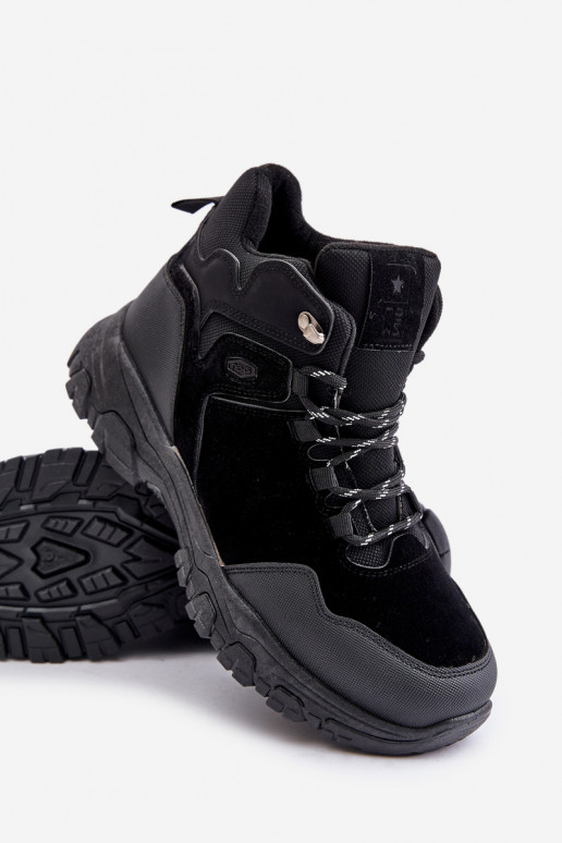 Siltināti pārgājienu zābaki  šņorējami Melns Zerista