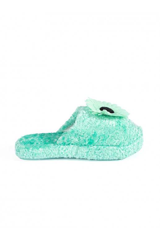 Zaļas krāsas kapcie  z ozdobnym em