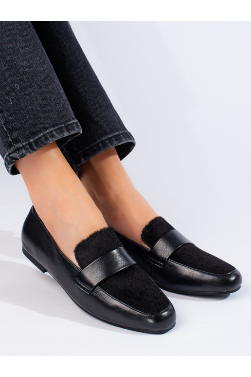 melnas krāsas Sieviešu zābaki ar kažokādu Shelovet