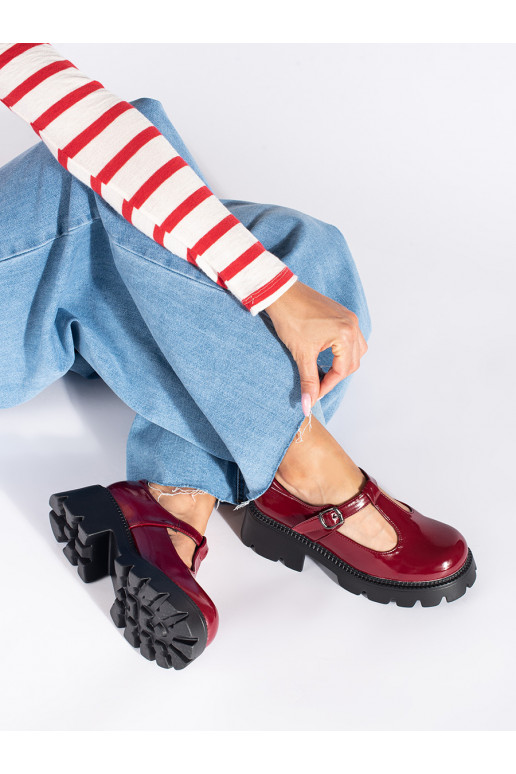 bordo krāsas kurpes  ar platformu