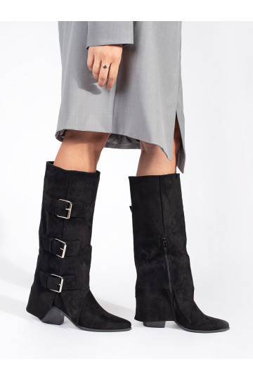 Melns  Sieviešu zābaki uz papēža  2