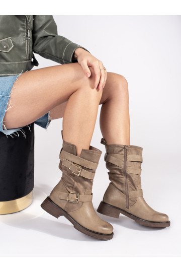 smilšu krāsas sieviešu zābaki   2