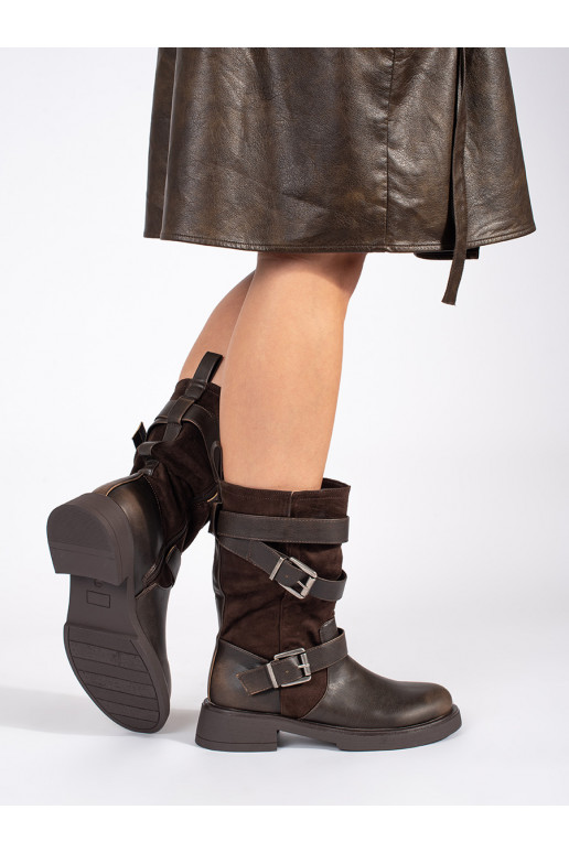 brūnas krāsas sieviešu zābaki  