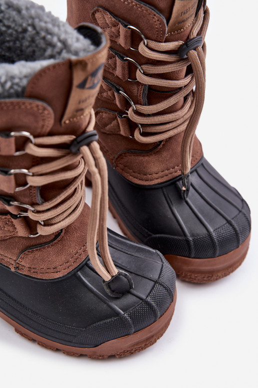 silti sniega apavi Bērnu apavi ar elastīgu aizdari Lee Cooper LCJ-24-44-2842K brūnas krāsas  silti sniega apavi Bērnu apavi ar elastīgu aizdari Lee Cooper LCJ-24-44-2842K brūnas krāsas