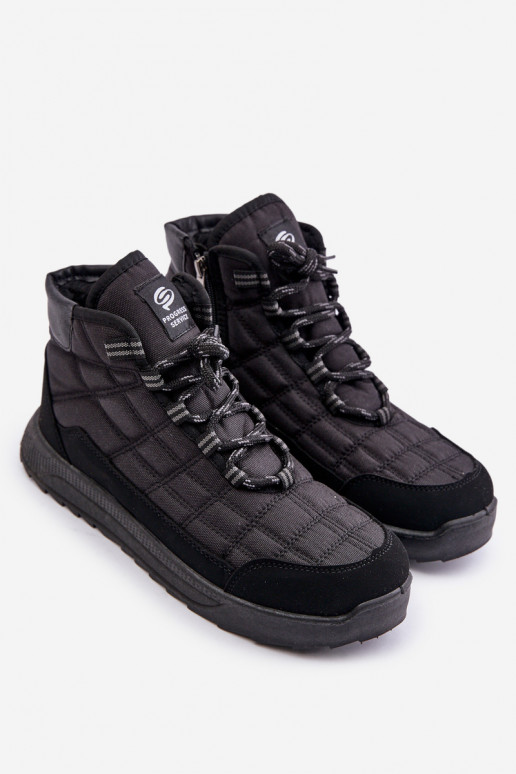 siltināti  ziemas apavi šņorējami Progress PROGJ-24-153 Melns
