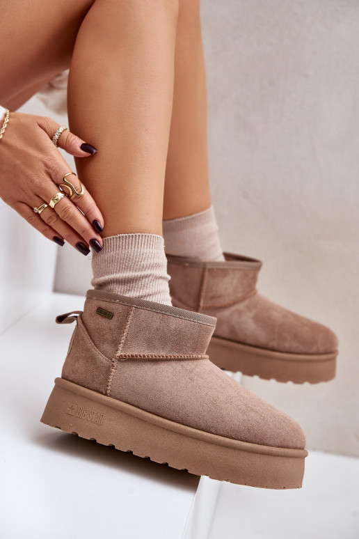 sniega apavi ar platformu Big Star OO274A100 smilšu krāsas  sniega apavi ar platformu Big Star OO274A100 smilšu krāsas